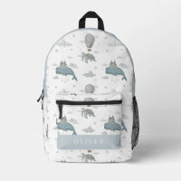 Flying Whale & Sea Turtle Hot Air Ballon Blue