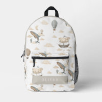 Flying Whale Ship Hot Air Ballon Beige