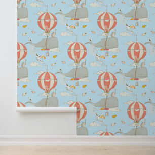 Flying Whale und whimsical Animes hellblau Tapete