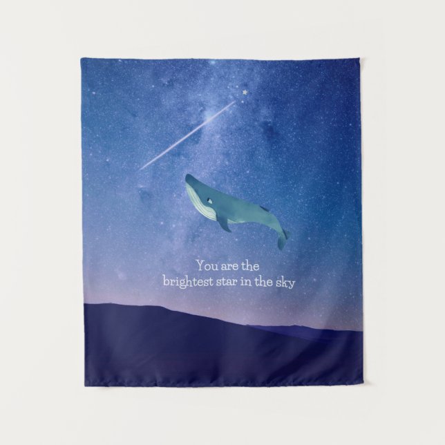 Flying Whale Wandteppich (Vorderseite)
