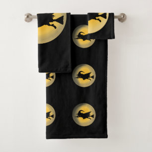 Flying Wicked Hexe-Silhouette Badhandtuch Set