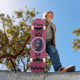 Flying Wild Cat Individuelle Name Einzigartiger Sk Skateboard