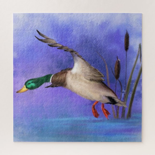 Flying Wild Mallard Duck Jigsaw Puzzle (Vertikal)