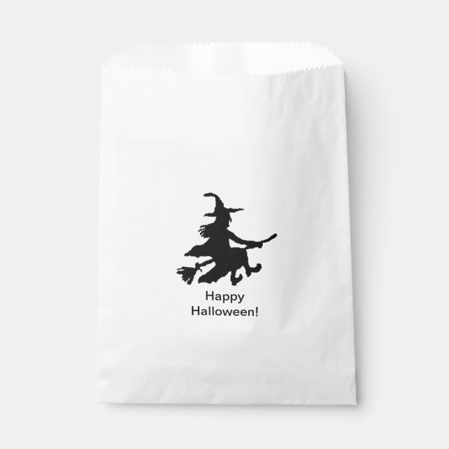 Flying Witch - Happy Halloween - Favor Bag Geschenktütchen (Vorderseite)