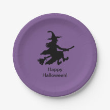 Flying Witch - Lila - Frohes Halloween -