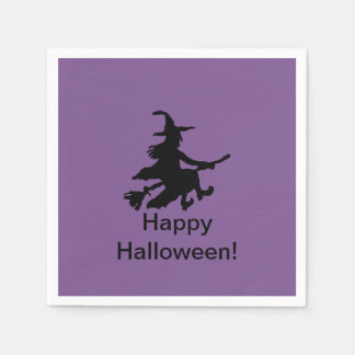 Flying Witch Purple -Happy Halloween-Papier-Servie Serviette