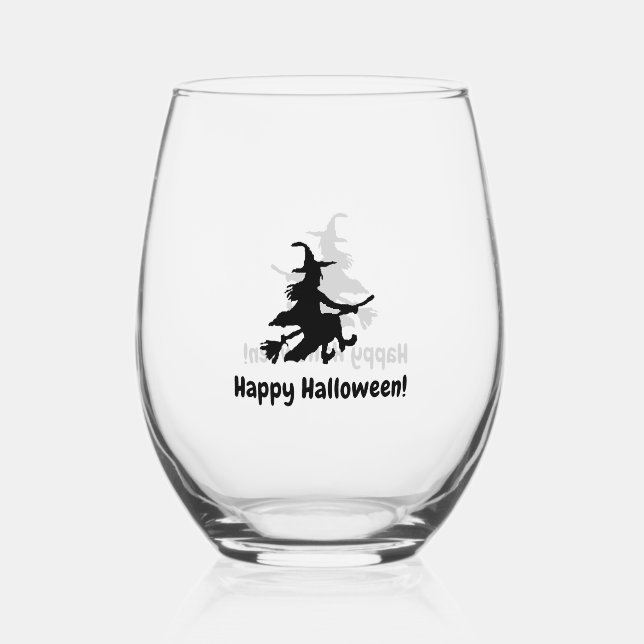 Flying Witch Weinglas Ohne Stiel (Vorderseite)