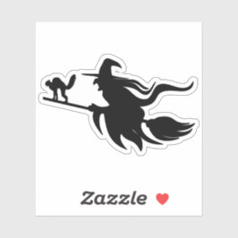 Flying witchHalloween-Silhouette Aufkleber