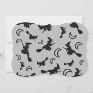 Flying witter zwischen Halbmond zu Halloween-Nacht