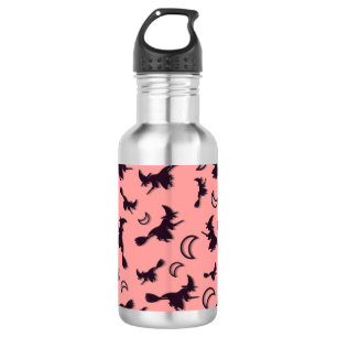 Flying witter zwischen Halbmond zu Halloween-Nacht Edelstahlflasche
