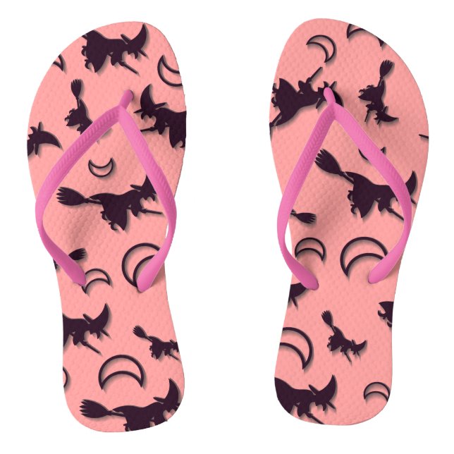 Flying witter zwischen Halbmond zu Halloween-Nacht Flip Flops (Fußbett)