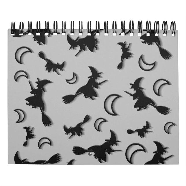 Flying witter zwischen Halbmond zu Halloween-Nacht Kalender (Titelbild)