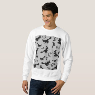 Flying witter zwischen Halbmond zu Halloween-Nacht Sweatshirt