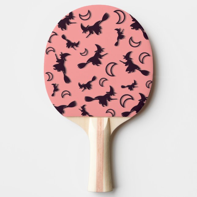 Flying witter zwischen Halbmond zu Halloween-Nacht Tischtennis Schläger (Vorderseite)