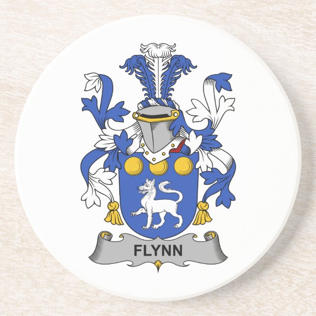 Flynn-Familienwappen Sandstein Untersetzer (Vorne)