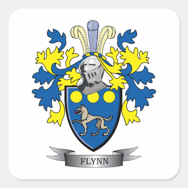 Flynn-Wappen Quadratischer Aufkleber (Vorderseite)