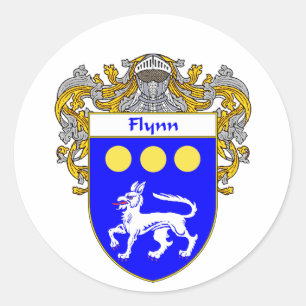 Flynn-Wappen (überzogen) Runder Aufkleber