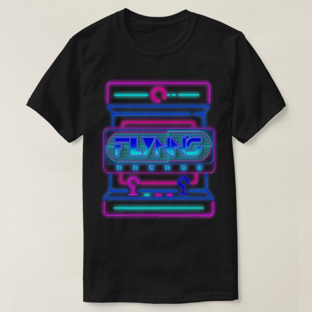 Flynns Arcade 80er Neon Game Movie T-Shirt (Design vorne)