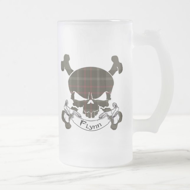 Flynntartan-Schädel-Tasse Mattglas Bierglas (Rechts)