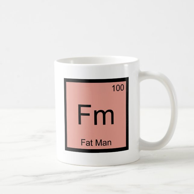 Fm - fetter Mann-Chemie-Element-Symbol-T - Shirt Kaffeetasse (Rechts)