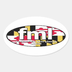 FML Maryland Flaggen-Abziehbild Ovaler Aufkleber