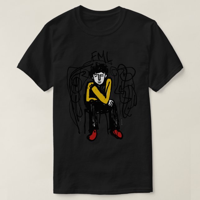 FML Sad Man Illustration TShirt (Design vorne)