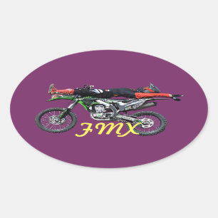 FMX - Freestyle Aerial Motocross Stunt III Ovaler Aufkleber