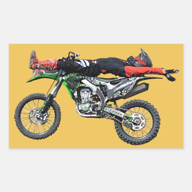 FMX - Freestyle Aerial Motocross Stunt III Rechteckiger Aufkleber (Vorderseite)