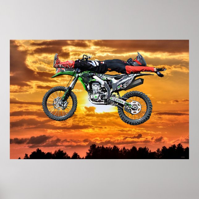 FMX-Motocross-Drehkreuz-Radwanderrodelbahn und Son Poster (Vorne)