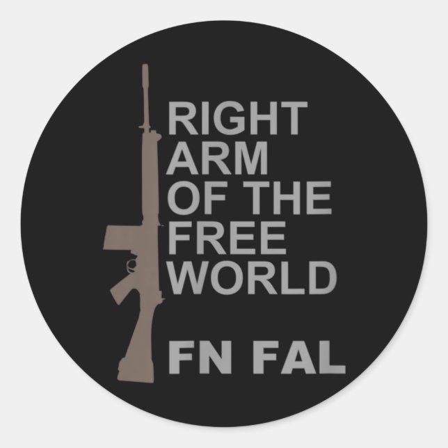 FN FAL Right arm of the free world Runder Aufkleber (Vorderseite)