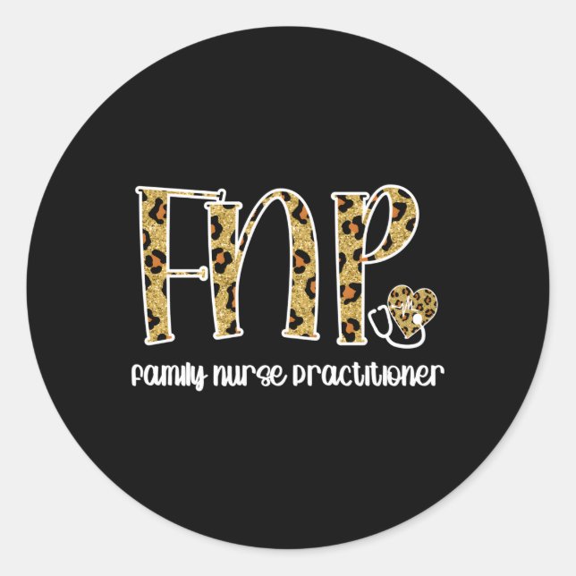 Fnp Family Nurse Practitioner Abschluss Family Nu Runder Aufkleber (Vorderseite)