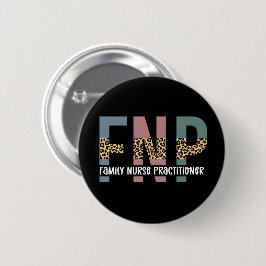 FNP Family Nurse Practitioner Cheetah Print Button