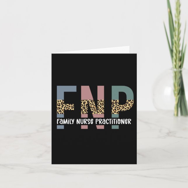 FNP Family Nurse Practitioner Cheetah Print Karte (Vorderseite)