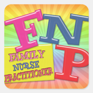FNP WHIMSICAL ACRONYM FAMILY NURSE PRACTITIONER QUADRATISCHER AUFKLEBER