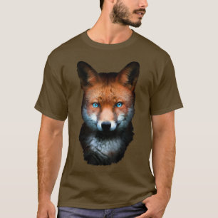 Fo Kopf Blaue Augen Kreative Kunst Tier Fo  T-Shirt