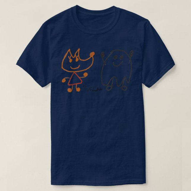 Fo Meets Ghost Mens Frauen Kinder T-Shirt (Design vorne)