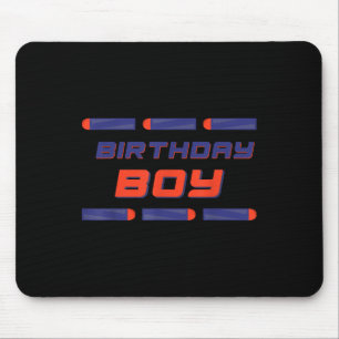 Foam Dart War Birthday Boy Shirt Mousepad