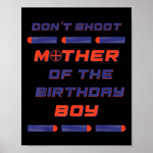 Foam Dart War Birthday Mother - Mama Shirt Poster