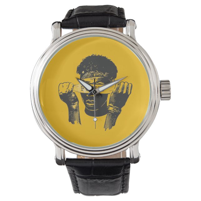 Focus Blindfold Motivational Street Art Illustrati Armbanduhr (Vorderseite)
