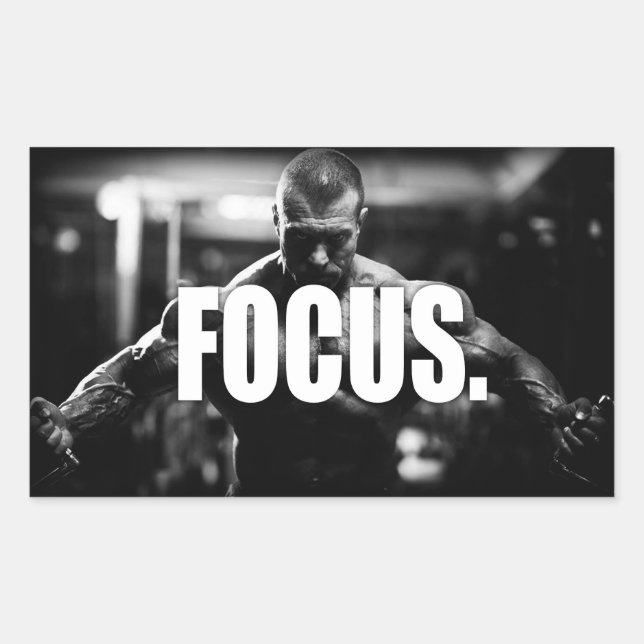 FOCUS - "Body Gebäude" Motivierend Rechteckiger Aufkleber (Vorderseite)