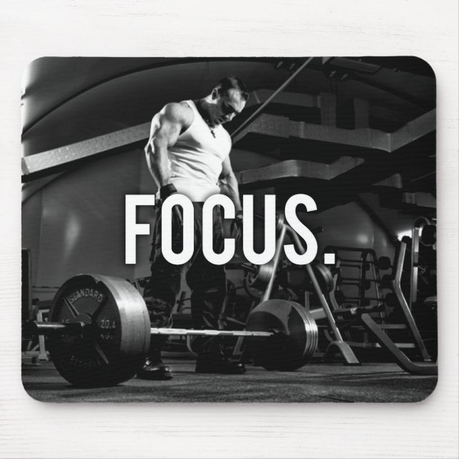 FOCUS - "Body Gebäude" Workout Motivierend Mousepad (Vorne)