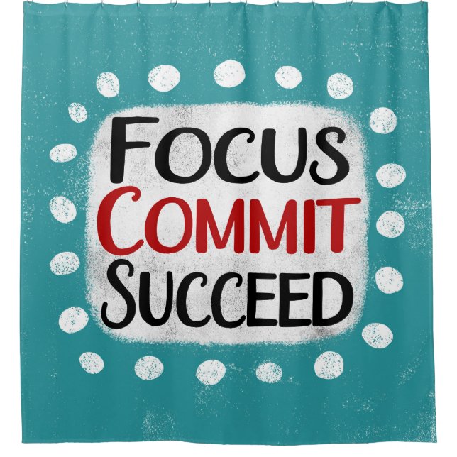 Focus Commit erfolgreicher Duschvorhang (Vorderseite)