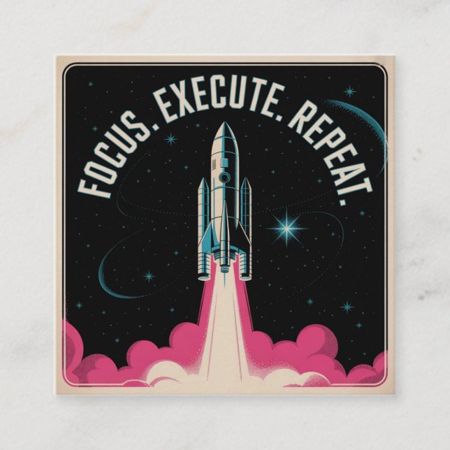Focus. Execute. Repeat Quadratische Visitenkarte (Vorderseite)