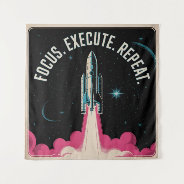 Focus. Execute. Repeat Wandteppich (Vorderseite)