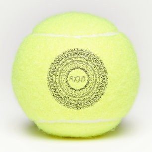 Focus HandGezeichnet Mandala Black Line Zeichnend  Tennisbälle