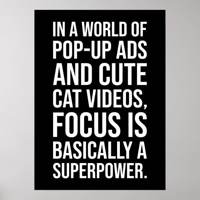 Focus ist eine Supermacht - Erfolgsfaktor Motivier Poster (Vorne)