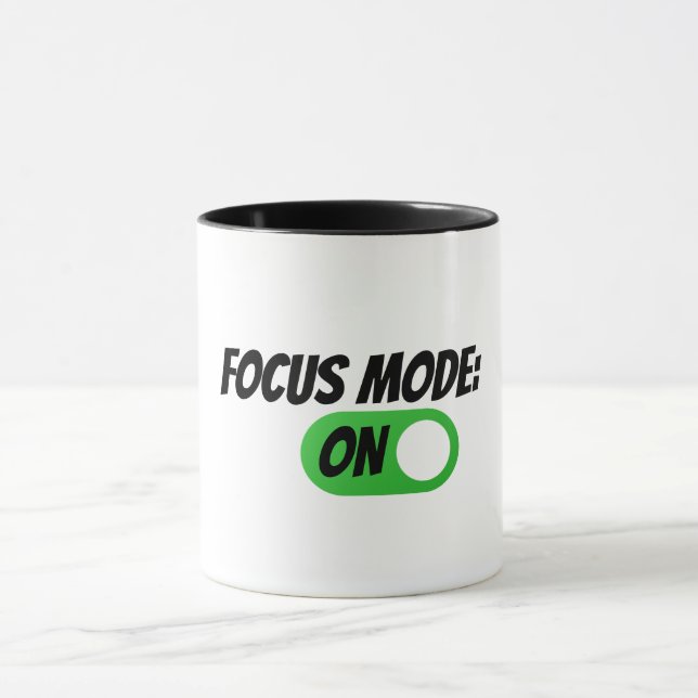"Focus Mode ON" Funny Coffee Tasse (Zentrum)