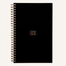 Focus-Notebook | Spiralgebunden in Schwarz und Gol Notizbuch