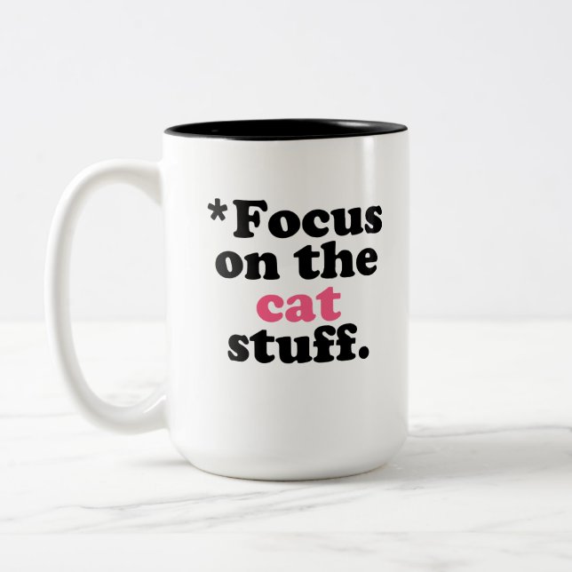Focus on the Cat Stuff Kitty Lover Zweifarbige Tasse (Links)