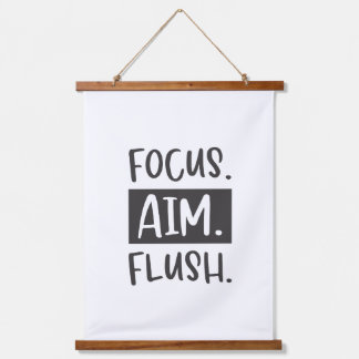 Focus Ziel Flush Novelty Badezimmer Banner Zeichen Wandteppich Mit Holzrahmen